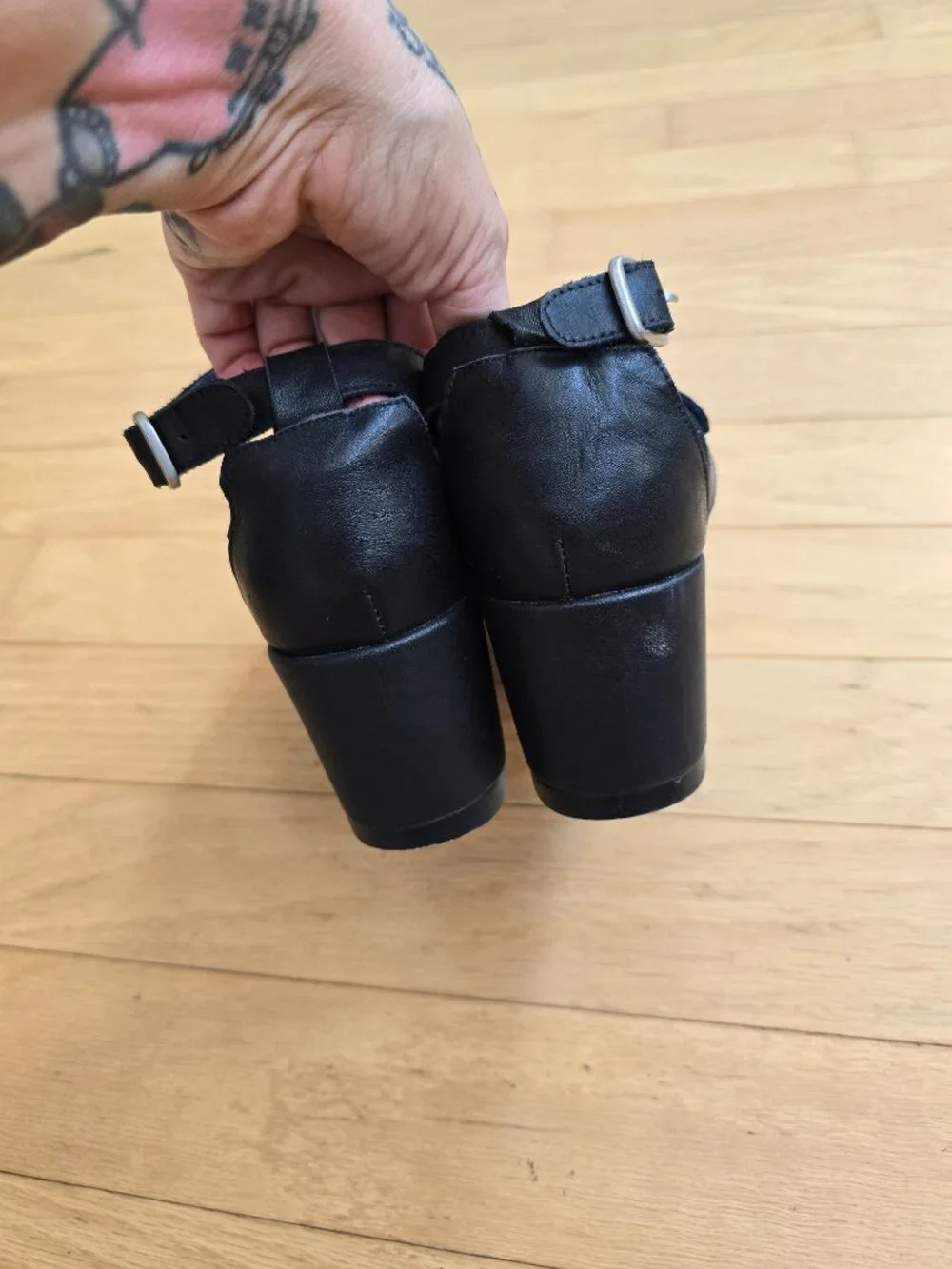 Jeffrey Campbell Ibiza Last black leather Y2K aesthetic platform sandals WMS 6.5